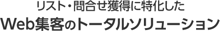 リスト・問合せ獲得に特化したWeb集客のトータルソリューション