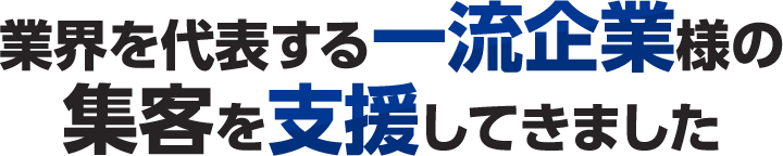 業界を代表する一流企業様の集客を支援してきました
