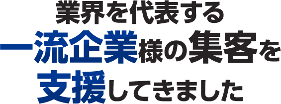 業界を代表する一流企業様の集客を支援してきました