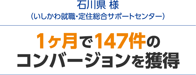 1ヶ月で147件のコンバージョンを獲得